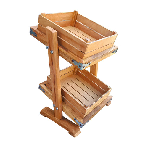 2 Katlı 2 Sepetli Ekmek Meyve Standı 37 x 35 x 37 cm