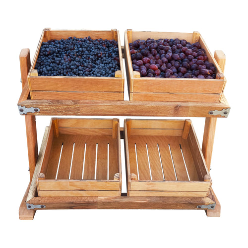 2 Katlı 4 Sepetli Ekmek Meyve Standı 65 x 35 x 55 cm