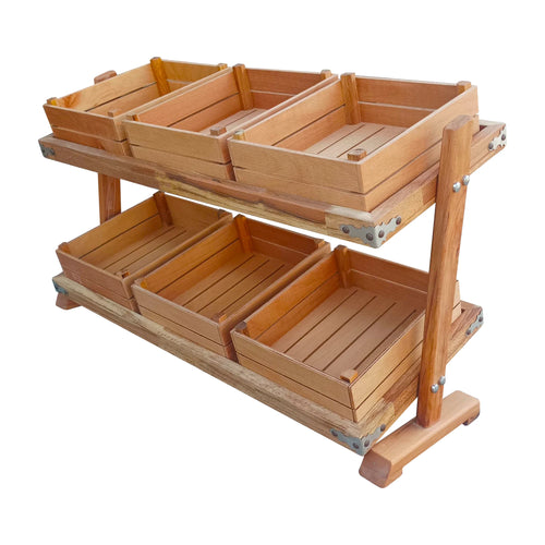 2 Katlı 6 Sepetli Ekmek Meyve Standı 93 x 35 x 55 cm