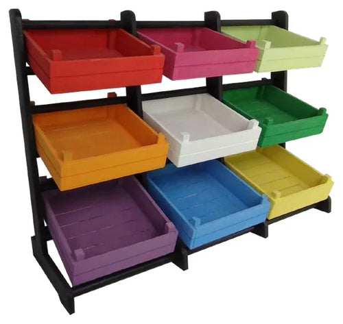 3 Katlı 9 Sepetli Ekmek Meyve Standı 35 x 101 x 71 cm