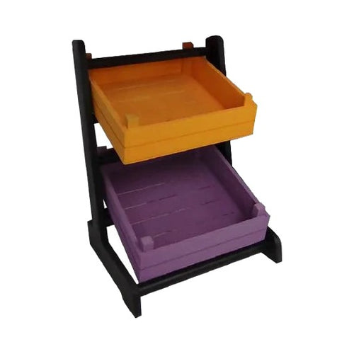 2 Katlı 2 Sepetli Ekmek Meyve Standı 35 x 34 x 50 cm