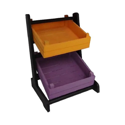 2 Katlı 2 Sepetli Ekmek Meyve Standı 35 x 34 x 50 cm