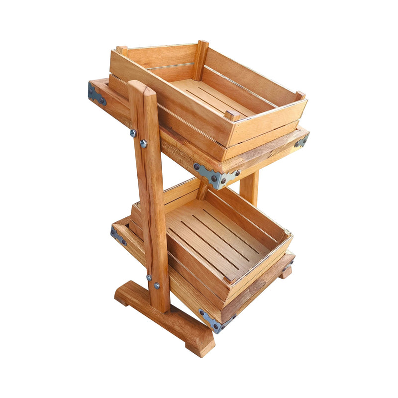 2 Katlı 2 Sepetli Ekmek Meyve Standı 37 x 35 x 37 cm