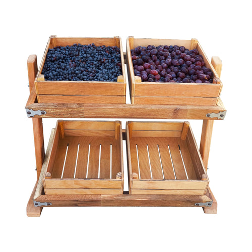 2 Katlı 4 Sepetli Ekmek Meyve Standı 65 x 35 x 55 cm