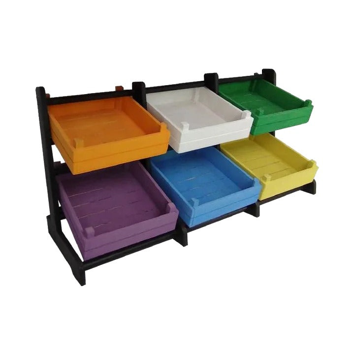 2 Katlı 6 Sepetli Ekmek Meyve Standı 35 x 68 x 50 cm