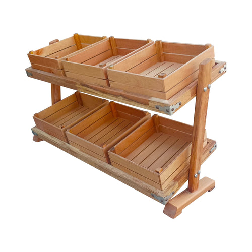 2 Katlı 6 Sepetli Ekmek Meyve Standı 93 x 35 x 55 cm