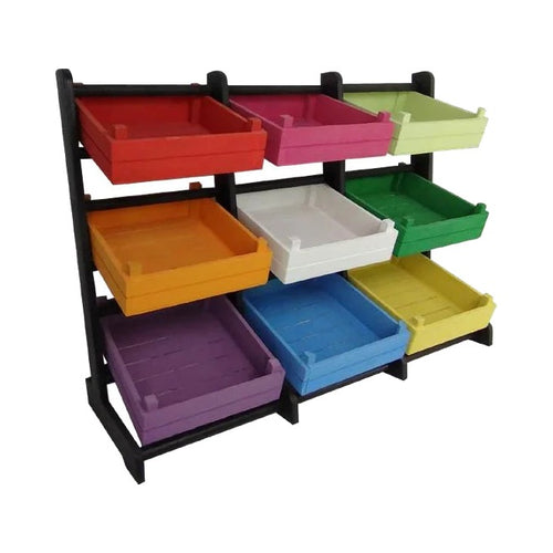 3 Katlı 9 Sepetli Ekmek Meyve Standı 35 x 101 x 71 cm