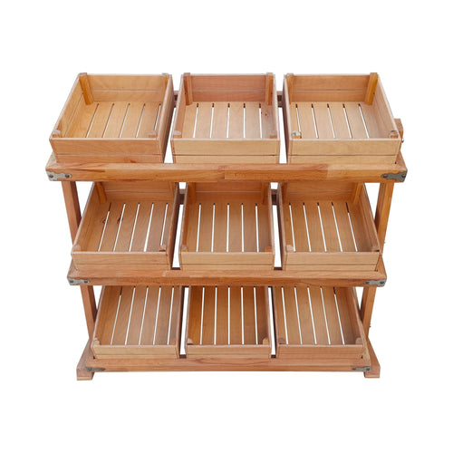 3 Katlı 9 Sepetli Ekmek Meyve Standı 93 x 35 x 85 cm