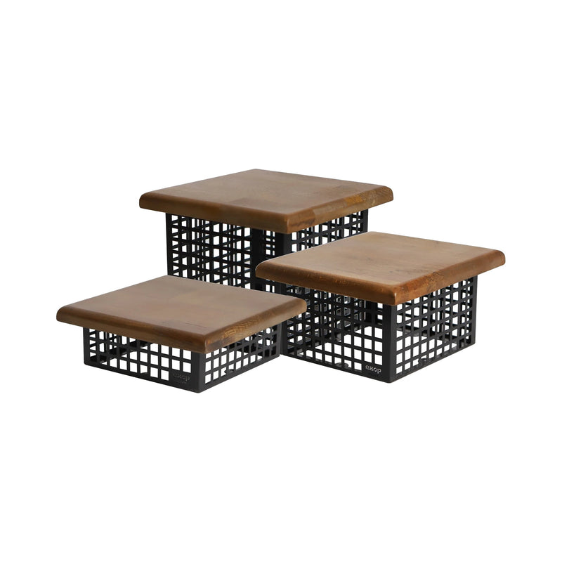 Metal Ahşaplı Yükseltici h: 13 cm 24 x 24 x 13 cm